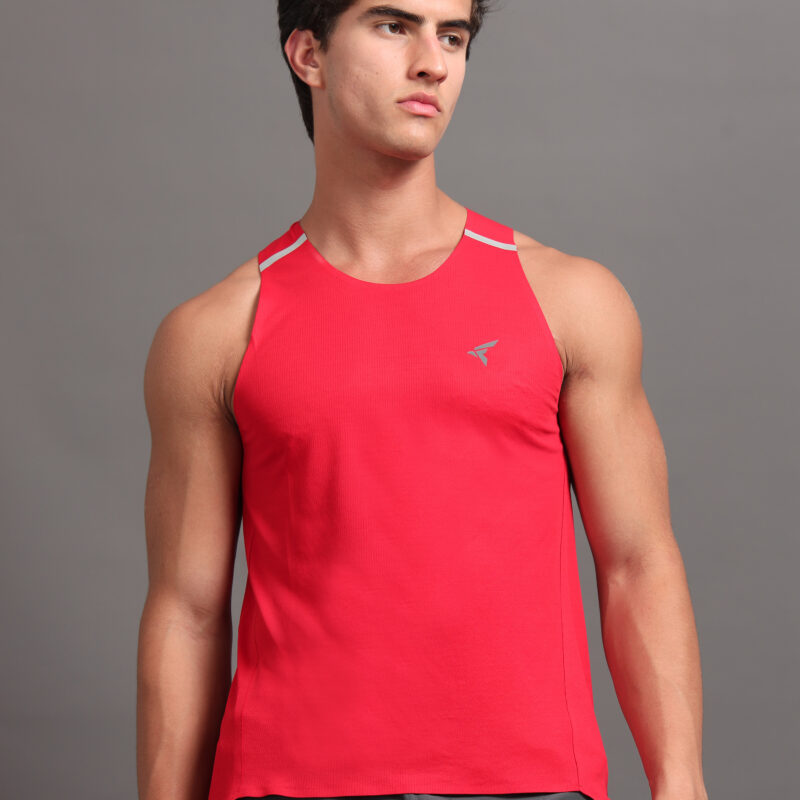 EYAS Men's Endurance Running Tank – Seamless Comfort & Speed (Red)