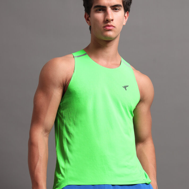 EYAS Men's Endurance Running Tank – Seamless Comfort & Speed (Neon Green)